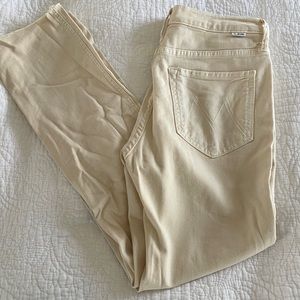 Mother high waisted rascal ankle fray 27 chalk it up